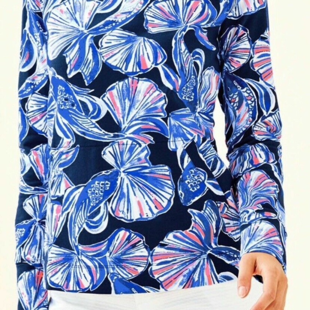 NEW Lilly Pulitzer Booker Popover UPF 50+ Bright Navy In Reel Life